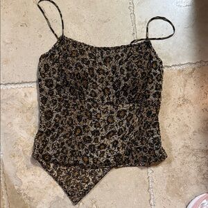Cache Brown Leopard Print Camisole